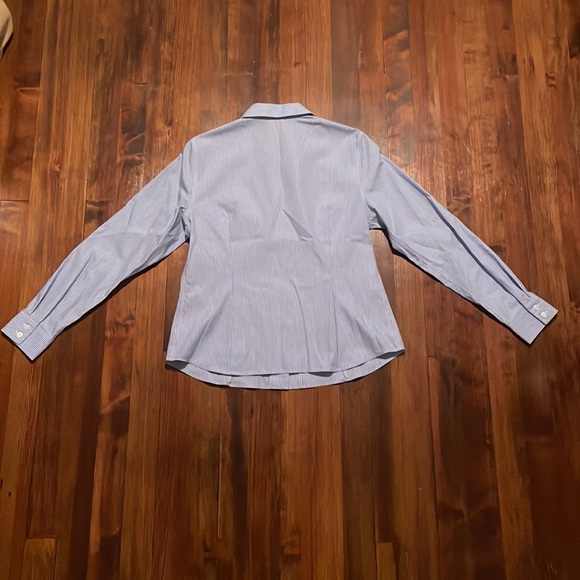 Anne Klein blue pin stripe button down - Picture 2 of 6
